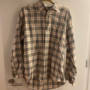 Men’s Burberry Long-Sleeve Button Down, Medium